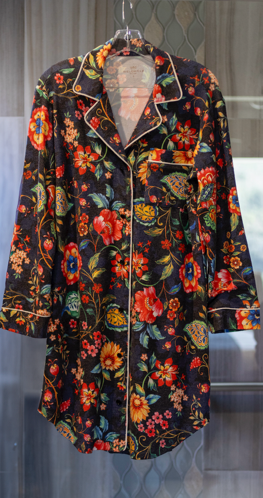 Cecilia Pajama  Magnetic Dress in Blue Floral