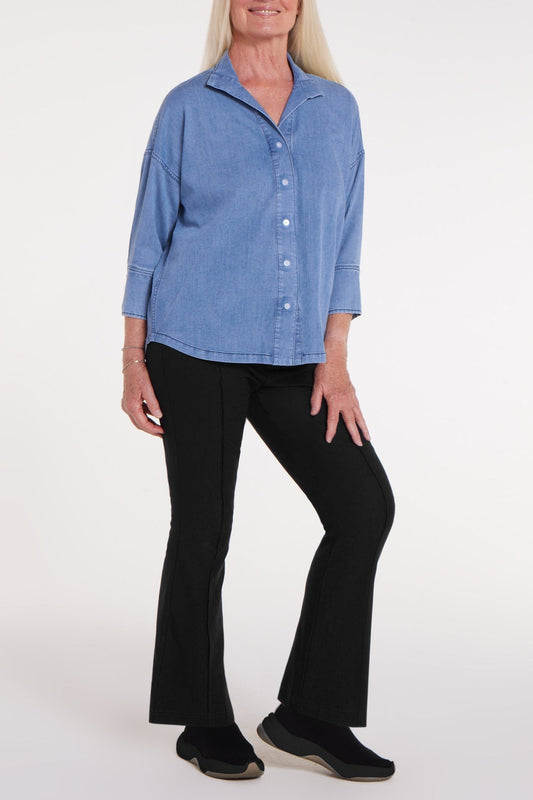 Vera Woven Magnetic Shirt in Chambray