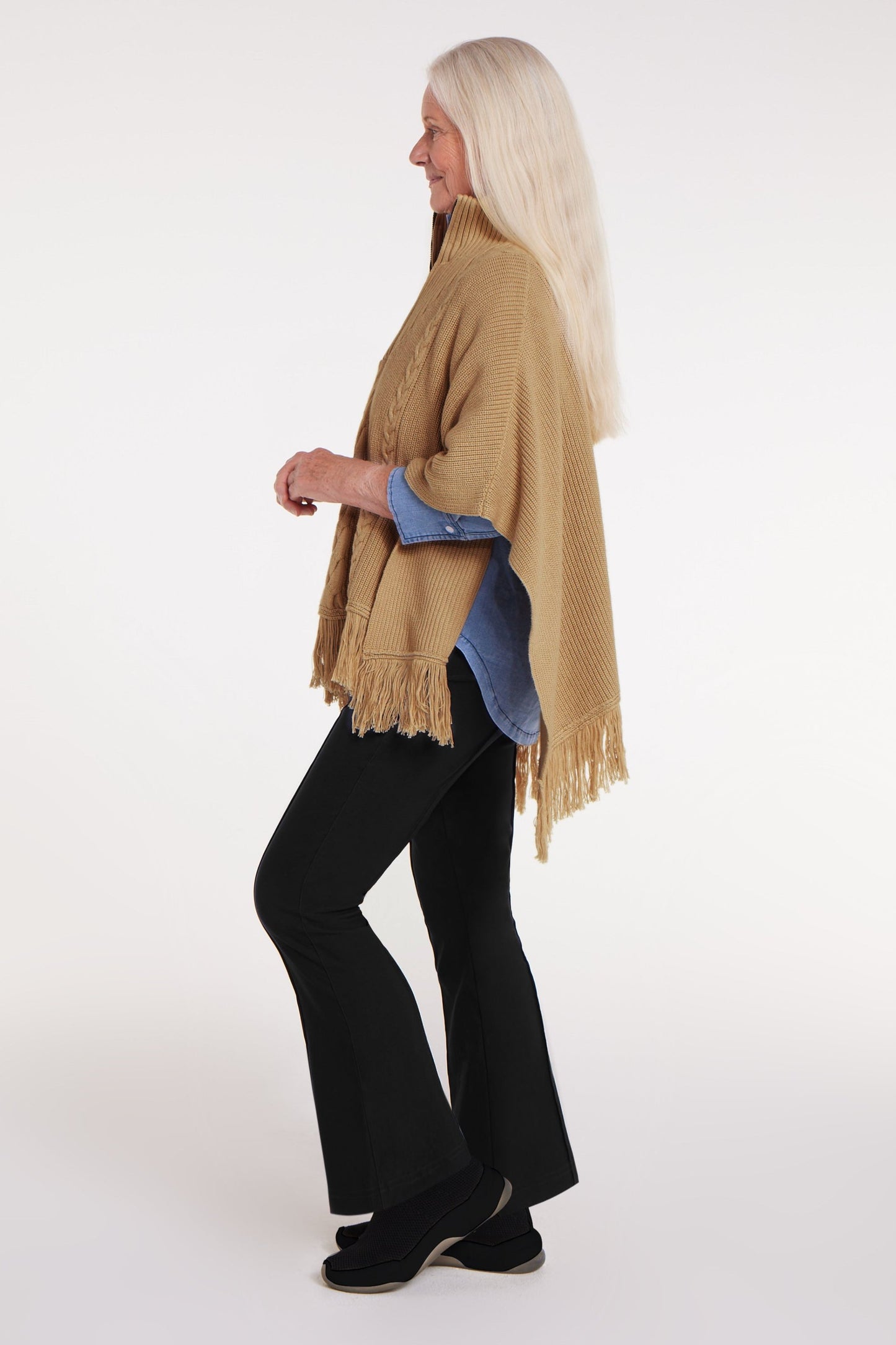 Mary Lou Adaptable Camel Poncho